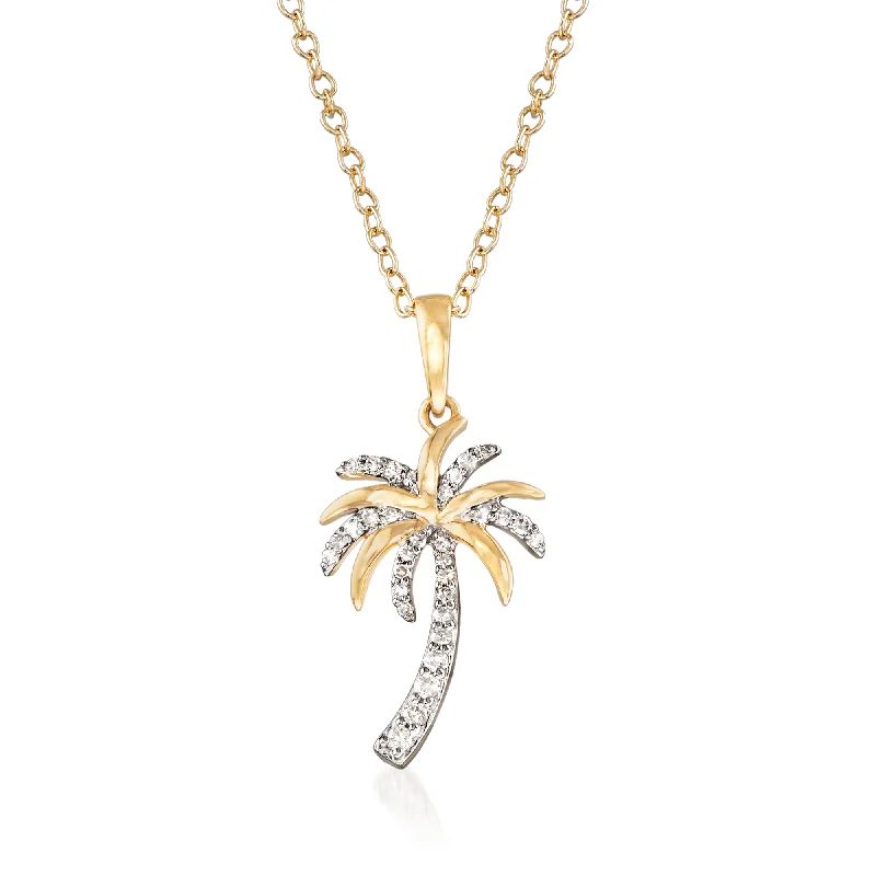 Big Discounts On Elegant Jewelry Collections Exclusive Fashion Deals Ross-Simons Diamond Palm Tree Pendant Necklace in 14kt Yellow Gold Big Discounts On Elegant Jewelry Collections Exclusive Fashion Deals Ross-Simons Diamond Palm Tree Pendant Necklace in 14kt Yellow Gold