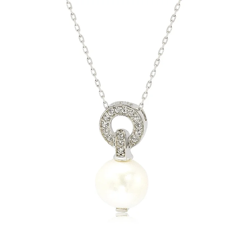 Last Chance To Grab Your Favorite Jewelry At A Discount Bid Farewell To The Old Season Suzy Levian Sterling Silver Pearl & Sapphire Classic Circle Pendant Last Chance To Grab Your Favorite Jewelry At A Discount Bid Farewell To The Old Season Suzy Levian Sterling Silver Pearl & Sapphire Classic Circle Pendant