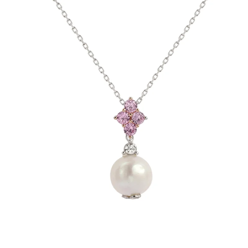 Jewelry Sale – Exclusive Styles At Lower Prices Fashion Sale Suzy Levian Sterling Silver Pearl & Pink Sapphire Cluster Pendant Jewelry Sale – Exclusive Styles At Lower Prices Fashion Sale Suzy Levian Sterling Silver Pearl & Pink Sapphire Cluster Pendant