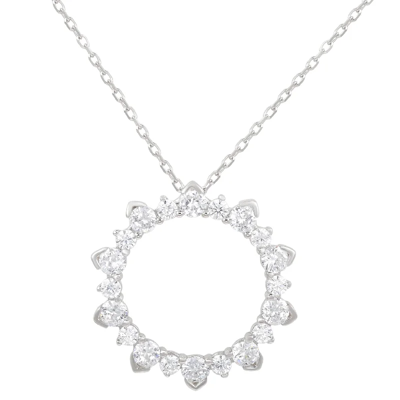 Exclusive Jewelry Markdowns – Limited-Time Offer Style Upgrade Suzy Levian Sterling Silver Cubic Zirconia Circle Pendant