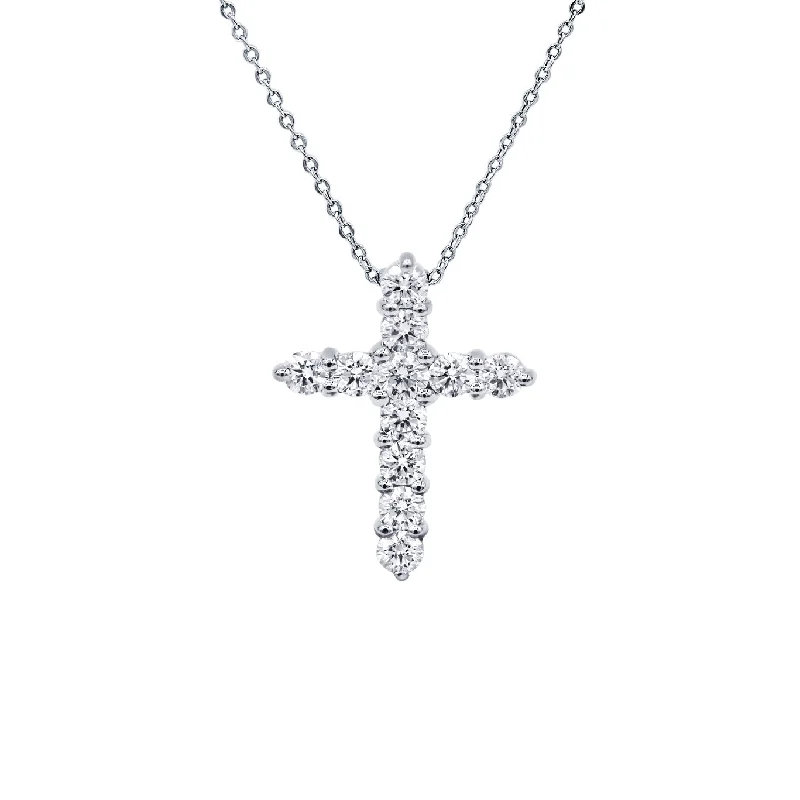 High-Quality Gemstone Jewelry For Special Occasions The Good Stuff 18 karat white gold diamond cross pendant featuring 1.00 cts total. High-Quality Gemstone Jewelry For Special Occasions The Good Stuff 18 karat white gold diamond cross pendant featuring 1.00 cts total.