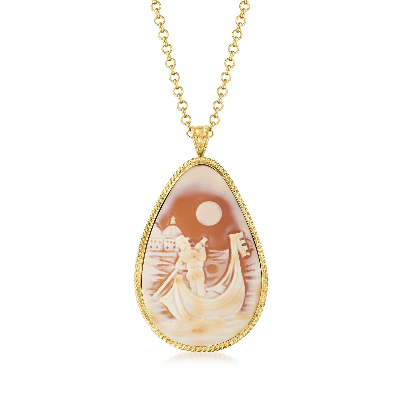 Premium Jewelry, Premium Discounts – Act Fast Seize Bargains Ross-Simons Italian Venice Orange Shell Cameo Pendant Necklace in 18kt Gold Over Sterling Silver Premium Jewelry, Premium Discounts – Act Fast Seize Bargains Ross-Simons Italian Venice Orange Shell Cameo Pendant Necklace in 18kt Gold Over Sterling Silver