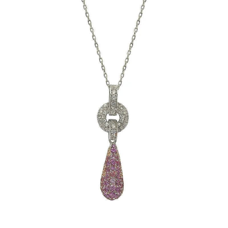 Elegant Necklaces And Bracelets At Limited-Time Offers Casual Chic Deals Suzy Levian Sterling Silver Pink Sapphire and Diamond Accent Pave Tear Drop Pendant Elegant Necklaces And Bracelets At Limited-Time Offers Casual Chic Deals Suzy Levian Sterling Silver Pink Sapphire and Diamond Accent Pave Tear Drop Pendant