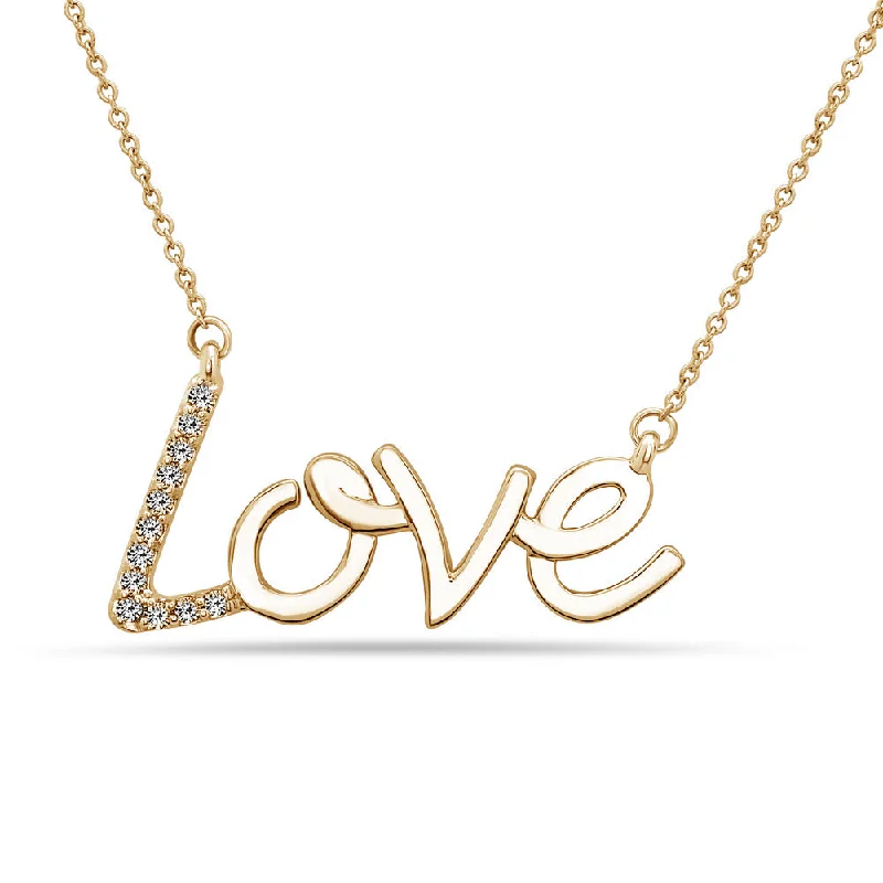 Get The Best Deals On Timeless Jewelry Pieces Street Chic Discounts 0.12cttw Love Pendant set in 14k Gold Get The Best Deals On Timeless Jewelry Pieces Street Chic Discounts 0.12cttw Love Pendant set in 14k Gold