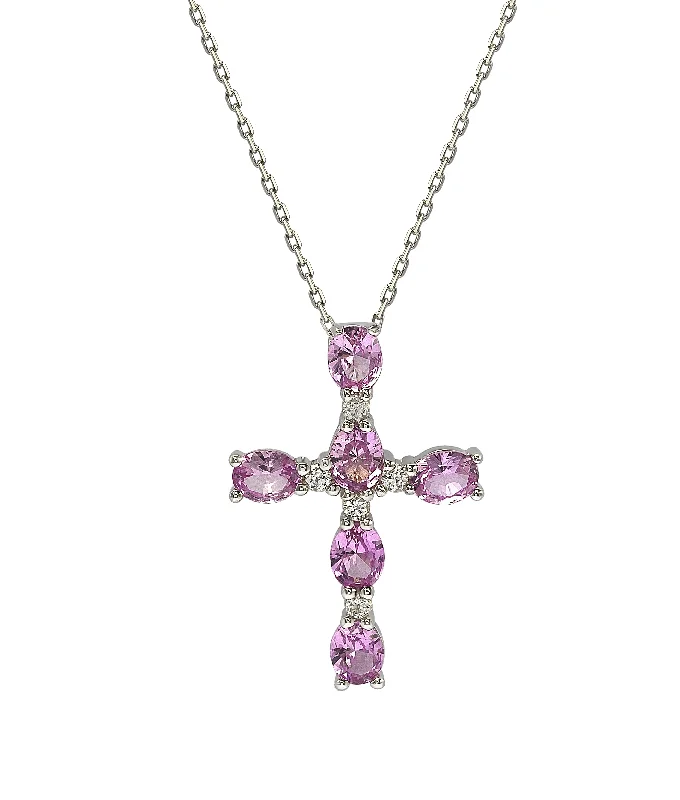 Stunning Jewelry At Even More Stunning Prices Seasonal Fashion Suzy Levian Sterling Silver Pink Sapphire and Diamond Accent Cross Pendant Stunning Jewelry At Even More Stunning Prices Seasonal Fashion Suzy Levian Sterling Silver Pink Sapphire and Diamond Accent Cross Pendant