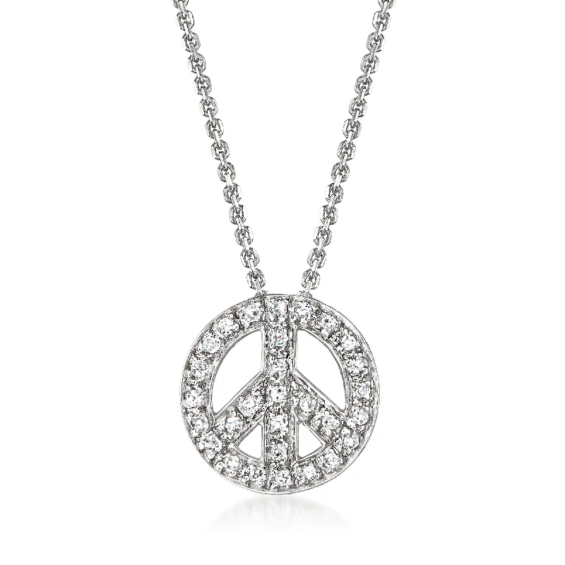 Shine In Style – Shop Jewelry Discounts Today Budget Saver Ross-Simons Diamond Peace Sign Pendant Necklace in 14kt White Gold Shine In Style – Shop Jewelry Discounts Today Budget Saver Ross-Simons Diamond Peace Sign Pendant Necklace in 14kt White Gold