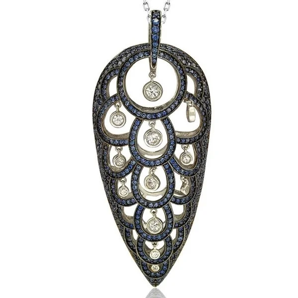 Dainty And Elegant Jewelry Now At Reduced Prices Trendy Looks On Sale Suzy Levian Sterling Silver Sapphire Pave Necklace