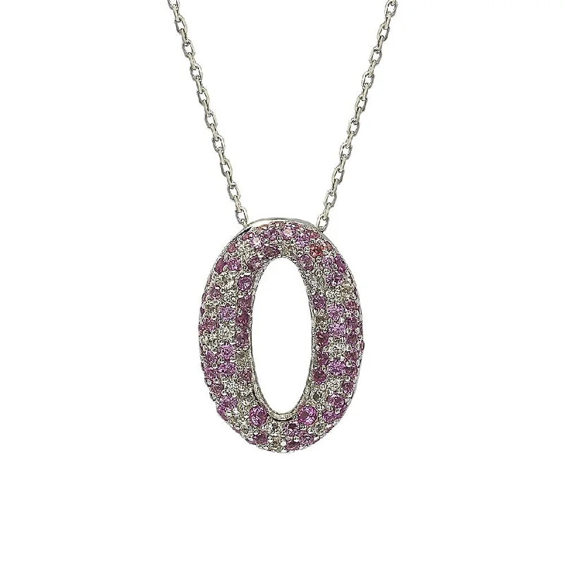 Get Your Favorite Jewelry At The Best Price Fashion Forward, Function First Suzy Levian Pink Sapphire and Diamond Accent in Sterling Silver Petite Oval Pendant Get Your Favorite Jewelry At The Best Price Fashion Forward, Function First Suzy Levian Pink Sapphire and Diamond Accent in Sterling Silver Petite Oval Pendant