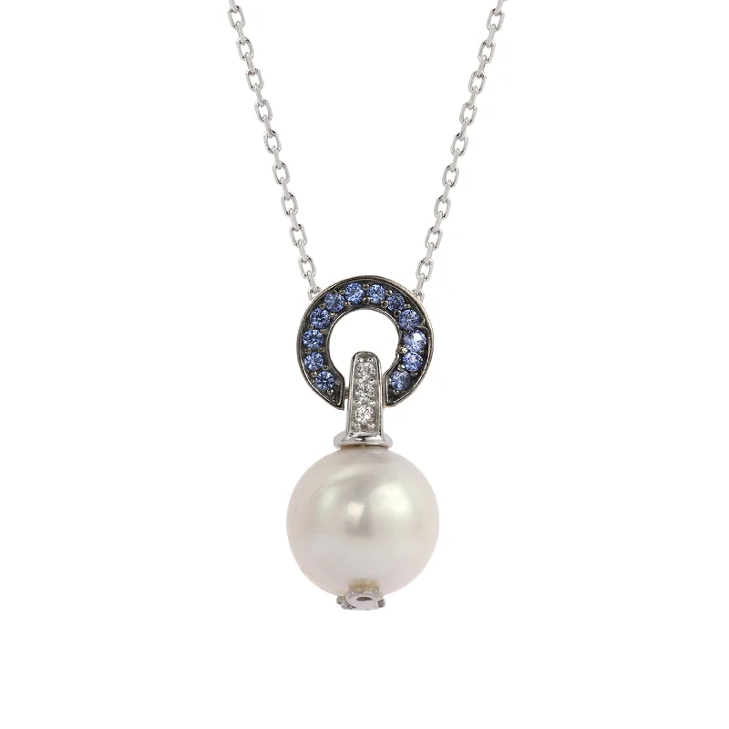 The Biggest Jewelry Sale Of The Year Is Here End-Of-Season Clearance Suzy Levian Sterling Silver Pearl & Blue Sapphire Classic Circle Pendant The Biggest Jewelry Sale Of The Year Is Here End-Of-Season Clearance Suzy Levian Sterling Silver Pearl & Blue Sapphire Classic Circle Pendant