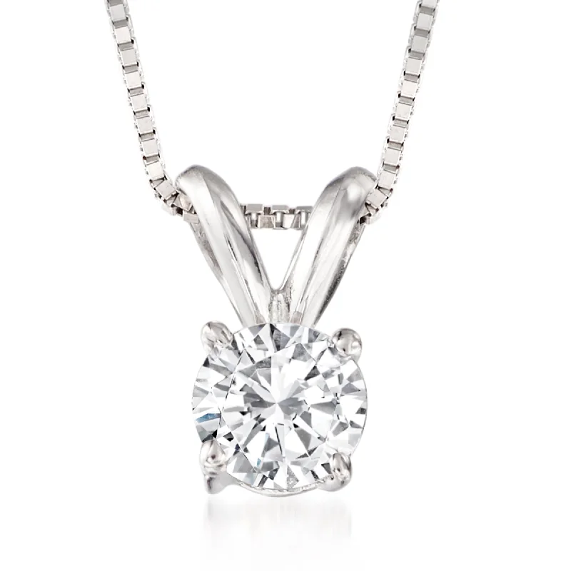 Modern Jewelry At Exclusive Discounts – Shop Today Limited Edition Ross-Simons Diamond Solitaire Necklace in 14kt White Gold Modern Jewelry At Exclusive Discounts – Shop Today Limited Edition Ross-Simons Diamond Solitaire Necklace in 14kt White Gold