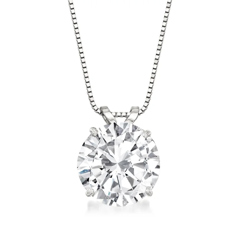 Dainty And Elegant Jewelry Now At Reduced Prices New In This Season Ross-Simons CZ Solitaire Necklace in 14kt White Gold Dainty And Elegant Jewelry Now At Reduced Prices New In This Season Ross-Simons CZ Solitaire Necklace in 14kt White Gold