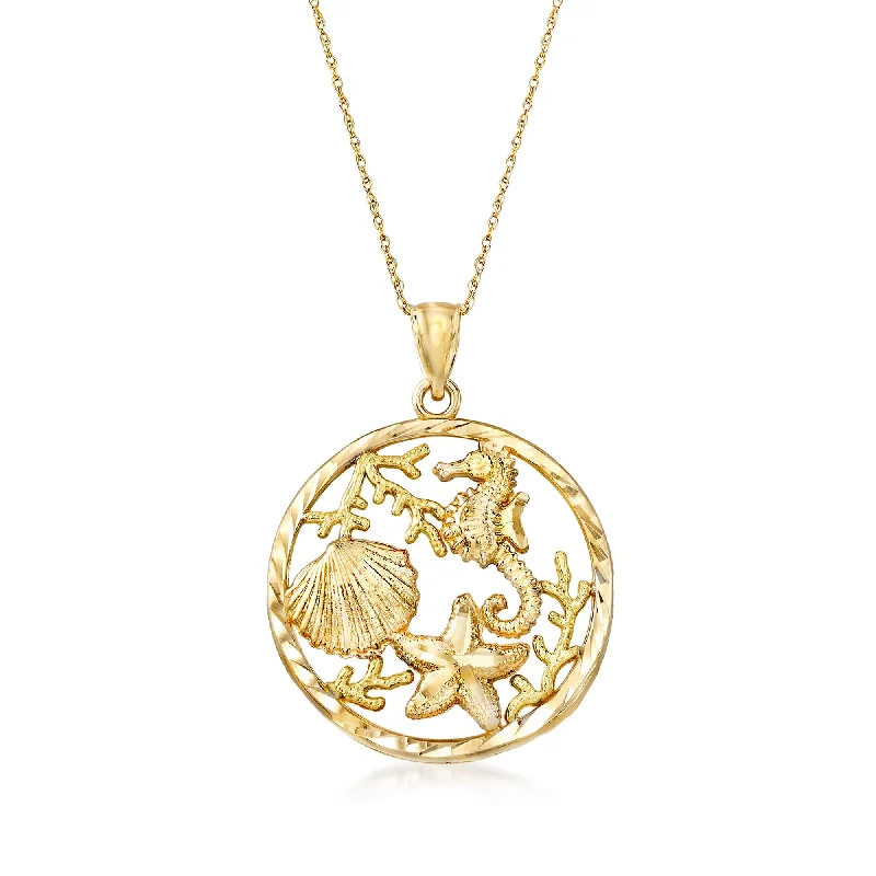 Bold And Beautiful Jewelry Now At Irresistible Prices Athleisure Style Sale Ross-Simons 14kt Yellow Gold Sea Life Pendant Necklace Bold And Beautiful Jewelry Now At Irresistible Prices Athleisure Style Sale Ross-Simons 14kt Yellow Gold Sea Life Pendant Necklace