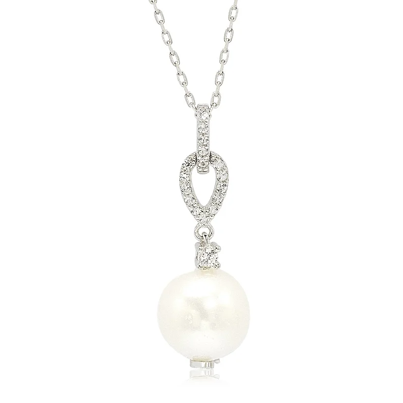 Chic And Stylish Jewelry At Exclusive Prices New Season Fashion Preview Suzy Levian Sterling Silver Pearl & White Sapphire Dangle Pendant Chic And Stylish Jewelry At Exclusive Prices New Season Fashion Preview Suzy Levian Sterling Silver Pearl & White Sapphire Dangle Pendant