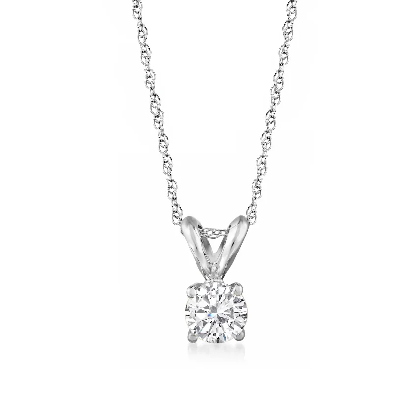 Limited-Time Offer On Elegant Jewelry Pieces The Latest Trends Ross-Simons Diamond Solitaire Necklace in 14kt White Gold Limited-Time Offer On Elegant Jewelry Pieces The Latest Trends Ross-Simons Diamond Solitaire Necklace in 14kt White Gold