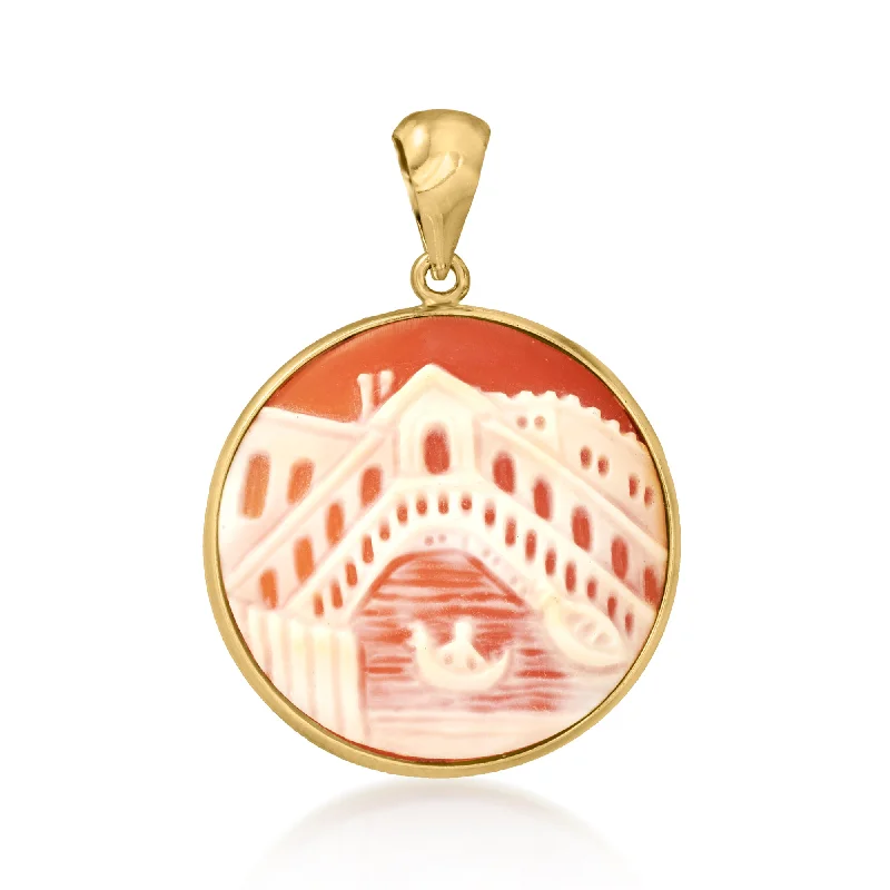 Flash Sale On Stunning Jewelry – Don't Miss Out Trendy Pulse Ross-Simons Italian Orange Shell Cameo Pendant in 18kt Gold Over Sterling