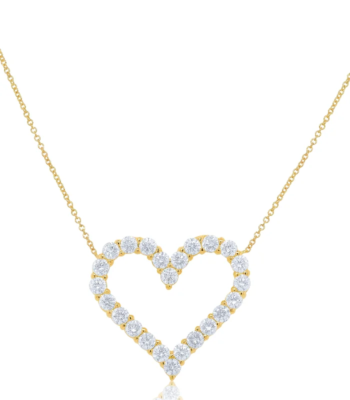 Elegant Jewelry At Unbeatable Offers – Shop Before It's Gone Hot Deals 18kt yellow gold open heart pendant featuring 3.55 cts of round diamonds, 24 stones Elegant Jewelry At Unbeatable Offers – Shop Before It's Gone Hot Deals 18kt yellow gold open heart pendant featuring 3.55 cts of round diamonds, 24 stones