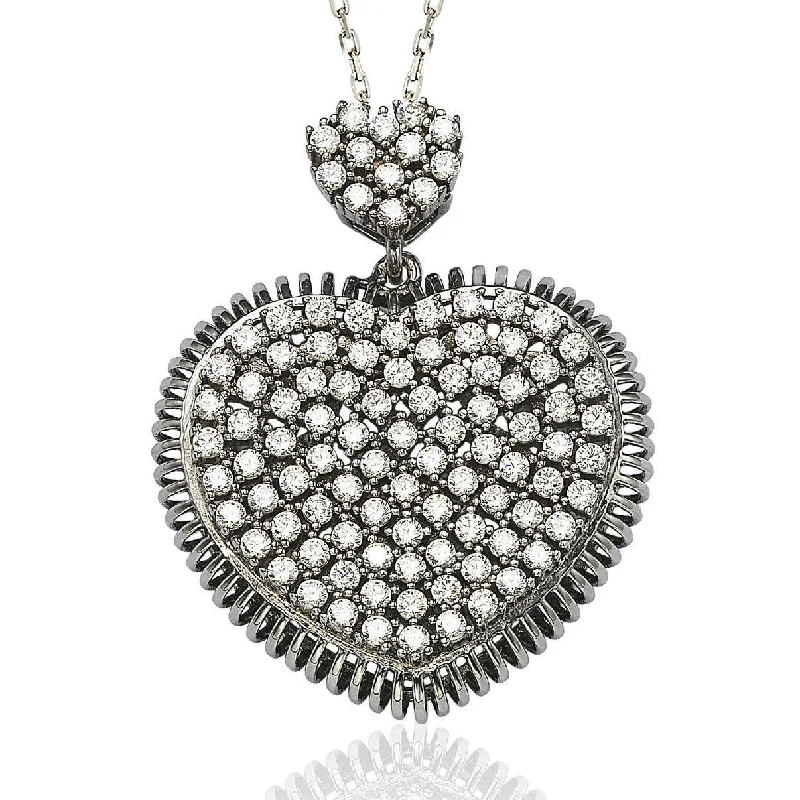 Grab Stylish Jewelry Before The Sale Ends Unleash Your Style Suzy Levian White Pave Cubic Zirconia Sterling Silver Heart Pendant Grab Stylish Jewelry Before The Sale Ends Unleash Your Style Suzy Levian White Pave Cubic Zirconia Sterling Silver Heart Pendant