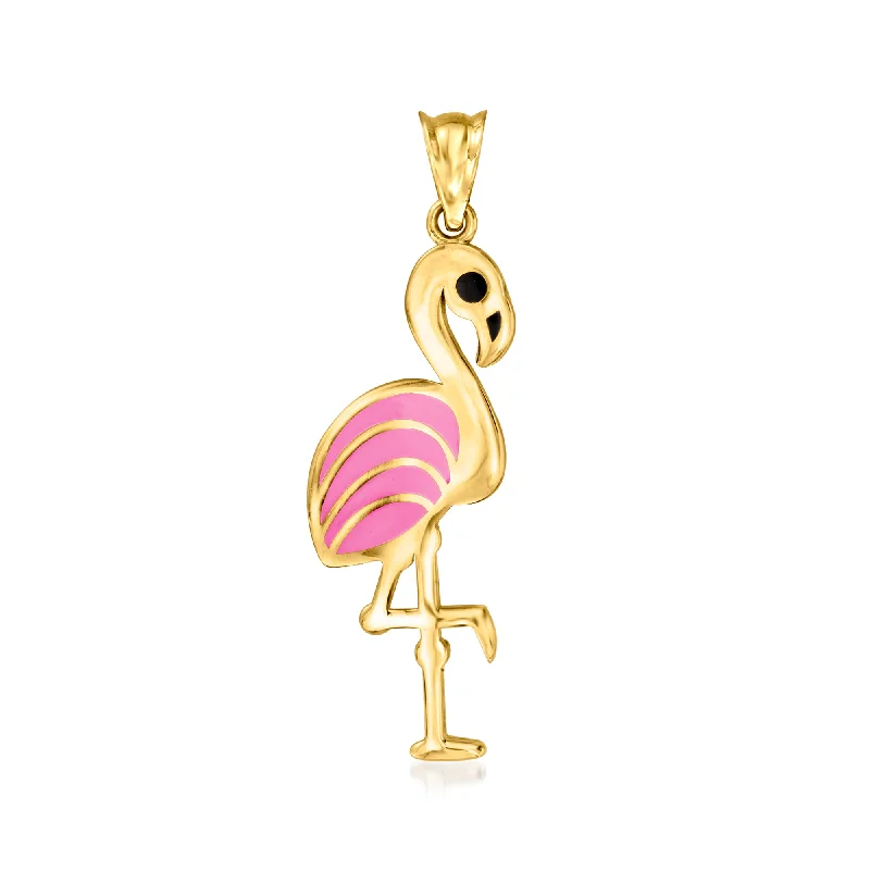 Get The Best Deals On Timeless Jewelry Pieces Top Brand Discounts Ross-Simons Pink and Black Enamel Flamingo Pendant in 14kt Yellow Gold Get The Best Deals On Timeless Jewelry Pieces Top Brand Discounts Ross-Simons Pink and Black Enamel Flamingo Pendant in 14kt Yellow Gold