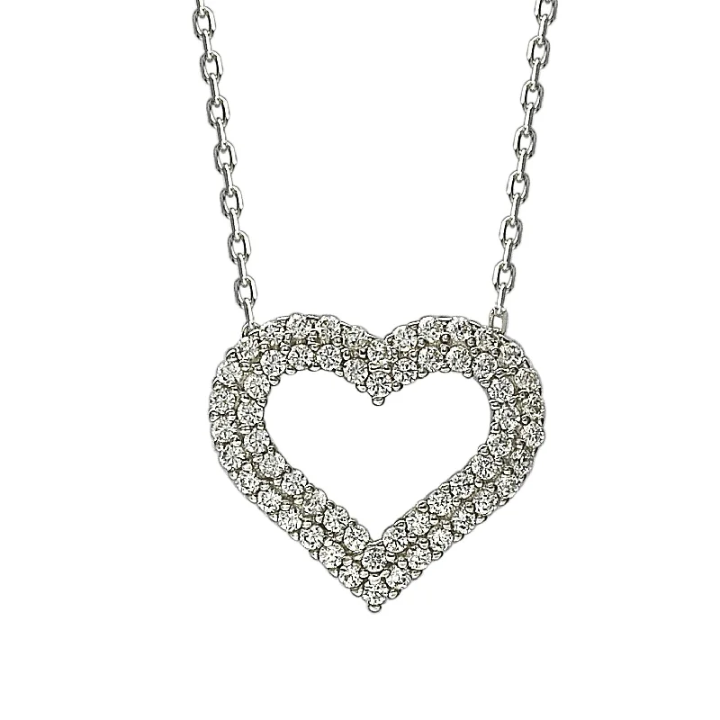 Exclusive Online Jewelry Sale – Don't Wait Fashion Forward Suzy Levian White Cubic Zirconia Sterling Silver Heart Pendant Exclusive Online Jewelry Sale – Don't Wait Fashion Forward Suzy Levian White Cubic Zirconia Sterling Silver Heart Pendant