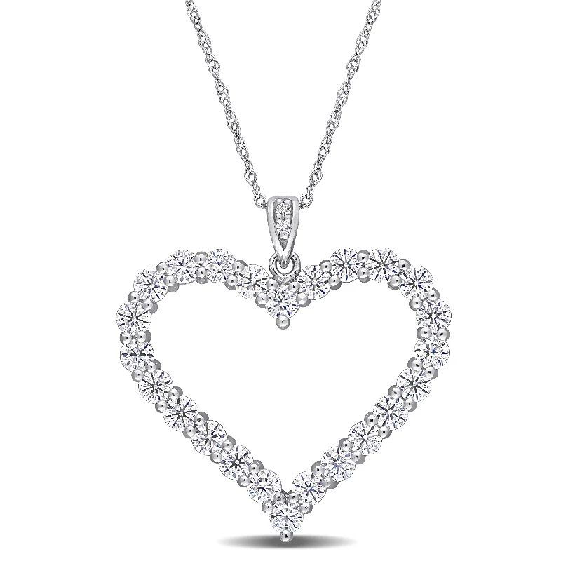Exclusive Jewelry Sale Event – Shop Now Stylish Looks 2 2/5 CT DEW Created Moissanite Heart Pendant with Chain in Sterling Silver Exclusive Jewelry Sale Event – Shop Now Stylish Looks 2 2/5 CT DEW Created Moissanite Heart Pendant with Chain in Sterling Silver