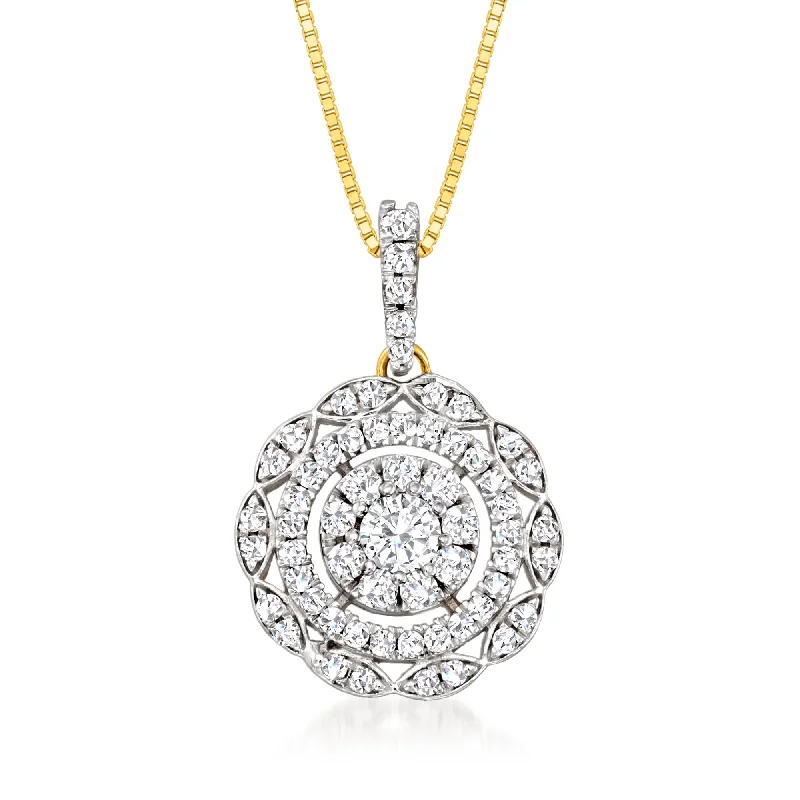 Dazzle With Discounts – Shop Jewelry On Sale Fashion Deal Ross-Simons Diamond Cluster Pendant Necklace in 14kt Yellow Gold Dazzle With Discounts – Shop Jewelry On Sale Fashion Deal Ross-Simons Diamond Cluster Pendant Necklace in 14kt Yellow Gold