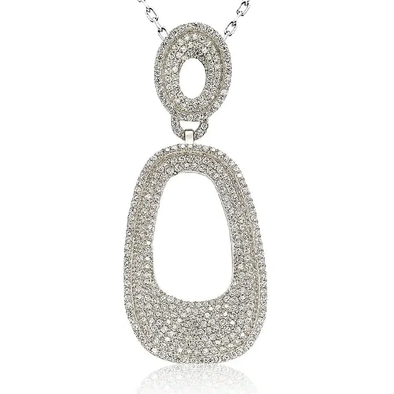 Shop Stylish Jewelry Now And Save Big You'Ll Love Us Because Suzy Levian Sterling Silver 6 1/10ct TGW Sapphire Pave Pendant with Chain