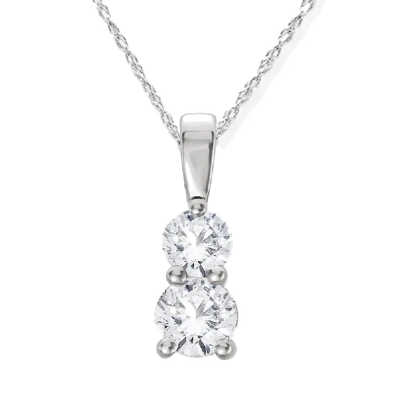 Limited-Time Jewelry Sale – Elegant Styles At Less Feminine Luxe Style Sale 3/4CT TWo Stone Diamond Pendant 14K White Gold Limited-Time Jewelry Sale – Elegant Styles At Less Feminine Luxe Style Sale 3/4CT TWo Stone Diamond Pendant 14K White Gold