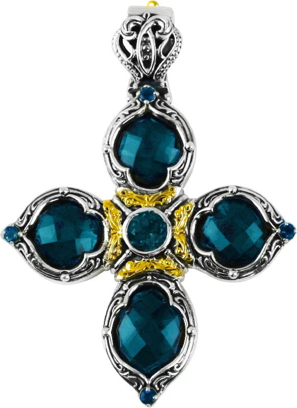Buy More, Save More On Stunning Jewelry Pieces Find Your Unique Flair Konstantino Thalassa Sterling Silver & LB Topaz Cross Pendant STMK6949-298-CUT Buy More, Save More On Stunning Jewelry Pieces Find Your Unique Flair Konstantino Thalassa Sterling Silver & LB Topaz Cross Pendant STMK6949-298-CUT