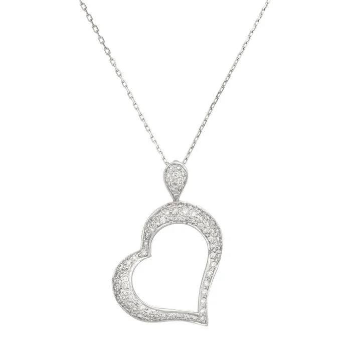Premium Jewelry, Premium Discounts – Act Fast Urban Elegance Deals 14 kt white gold diamond pendant with a heart-shaped design adorned with 1.00 cts tw diamonds Premium Jewelry, Premium Discounts – Act Fast Urban Elegance Deals 14 kt white gold diamond pendant with a heart-shaped design adorned with 1.00 cts tw diamonds