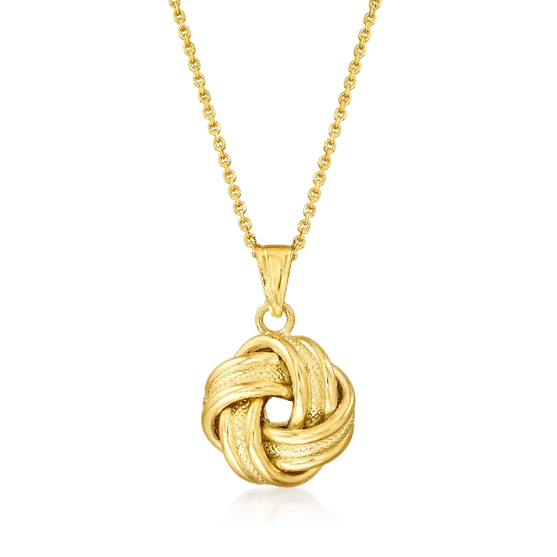 Upgrade Your Jewelry Collection For Less Chic & Modern Sales Ross-Simons 14kt Yellow Gold Love Knot Pendant Necklace Upgrade Your Jewelry Collection For Less Chic & Modern Sales Ross-Simons 14kt Yellow Gold Love Knot Pendant Necklace