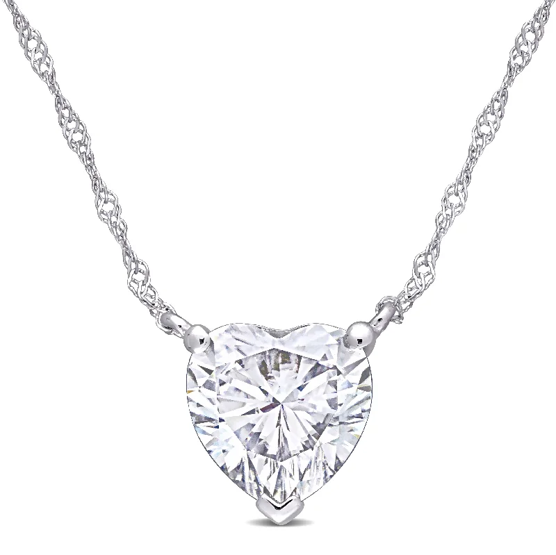 Jewelry Sale Alert – Shop Timeless Elegance Today Trend Alert 2 CT DEW Heart Shape Created Moissanite Solitaire Pendant With Chain in 10k White Gold Jewelry Sale Alert – Shop Timeless Elegance Today Trend Alert 2 CT DEW Heart Shape Created Moissanite Solitaire Pendant With Chain in 10k White Gold
