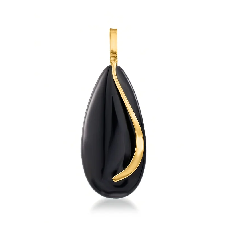 Stunning Jewelry At A Fraction Of The Price Weekend Exclusive Ross-Simons Black Onyx Teardrop Pendant in 14kt Yellow Gold Stunning Jewelry At A Fraction Of The Price Weekend Exclusive Ross-Simons Black Onyx Teardrop Pendant in 14kt Yellow Gold