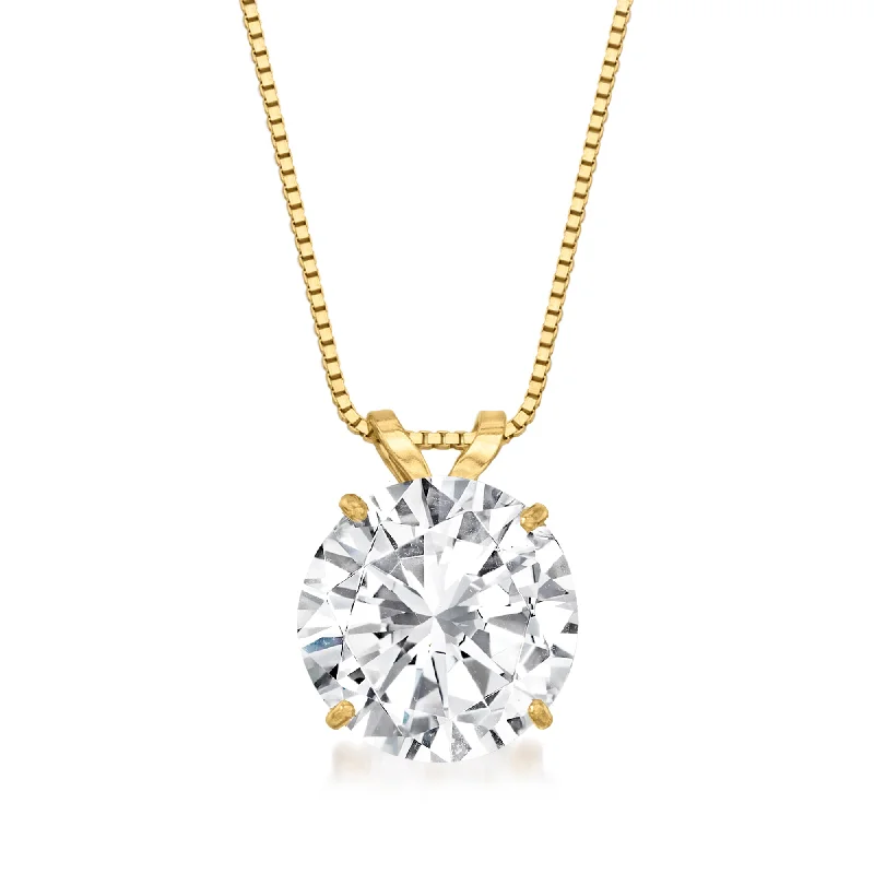 Elegant Necklaces And Bracelets At Limited-Time Offers Limited Stock Ross-Simons CZ Solitaire Necklace in 14kt Yellow Gold Elegant Necklaces And Bracelets At Limited-Time Offers Limited Stock Ross-Simons CZ Solitaire Necklace in 14kt Yellow Gold