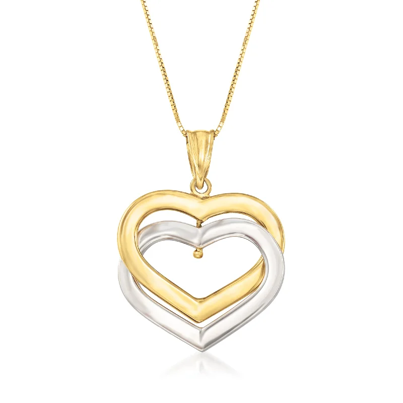 Make Your Outfit Shine With Discounted Jewelry Luxury Casual Deals Ross-Simons 14kt 2-Tone Gold Interlocking Hearts Pendant Necklace Make Your Outfit Shine With Discounted Jewelry Luxury Casual Deals Ross-Simons 14kt 2-Tone Gold Interlocking Hearts Pendant Necklace