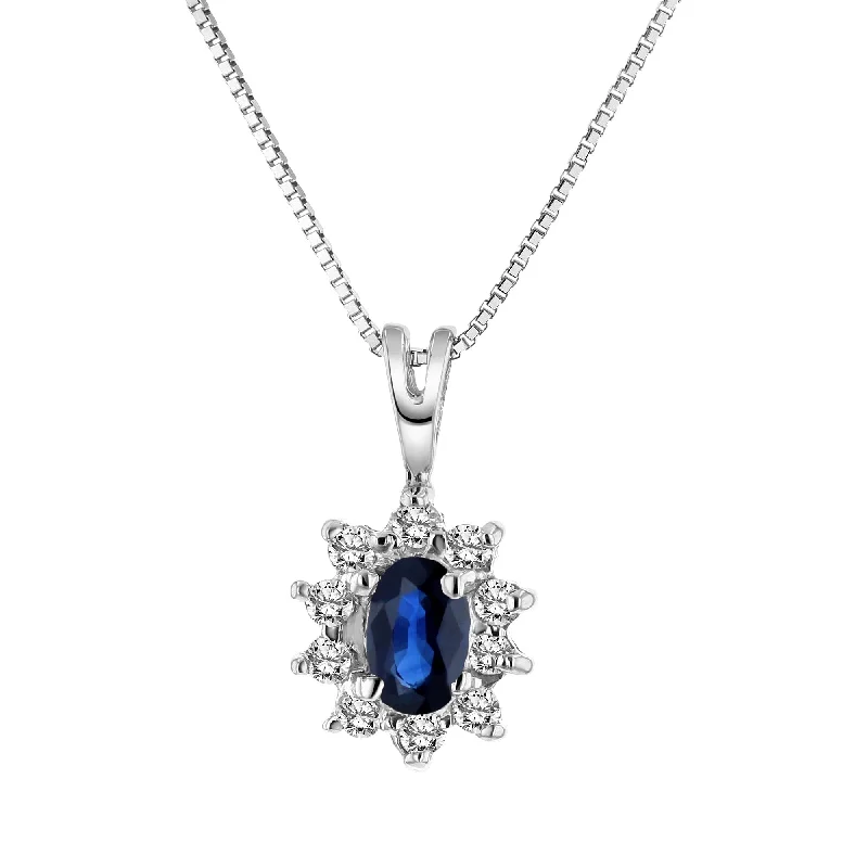 Versatile Layering Jewelry For Effortless Chic Feminine Style Promotions 0.35cttw Diamond and Sapphire Pendant in 14k Gold Versatile Layering Jewelry For Effortless Chic Feminine Style Promotions 0.35cttw Diamond and Sapphire Pendant in 14k Gold