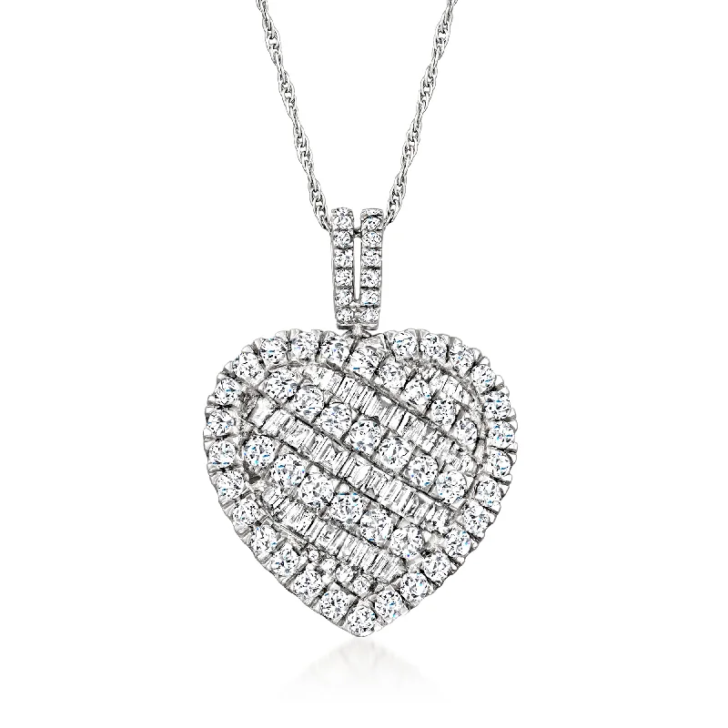 Shop Signature Jewelry Styles At Exclusive Prices Easy Elegance Sales Ross-Simons Baguette and Round Heart Pendant Necklace in Sterling Silver Shop Signature Jewelry Styles At Exclusive Prices Easy Elegance Sales Ross-Simons Baguette and Round Heart Pendant Necklace in Sterling Silver