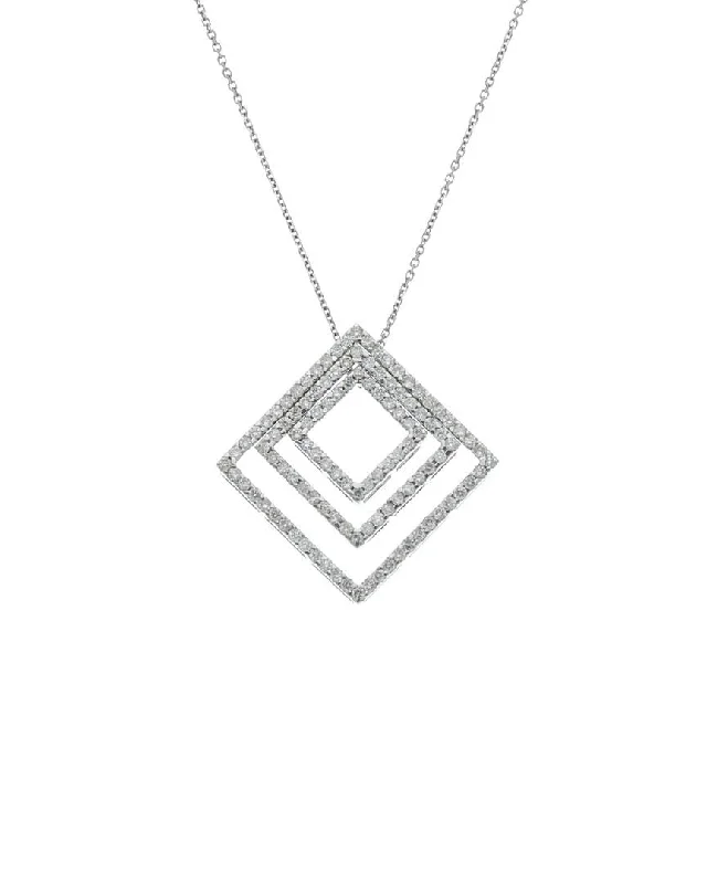 Accessorize For Less – Luxury Jewelry At Affordable Prices Vibrant Style Promotions 18 kt white gold, 16" diamond pendant with triple nested squares adorned with 1.70 cts tw diamonds Accessorize For Less – Luxury Jewelry At Affordable Prices Vibrant Style Promotions 18 kt white gold, 16" diamond pendant with triple nested squares adorned with 1.70 cts tw diamonds