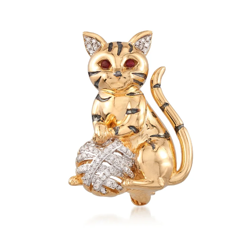 Sparkle On A Budget – Fine Jewelry For Less Timeless Style Promotions Ross-Simons Diamond Cat Pin Pendant With Garnet Accents in 18kt Gold Over Sterling Sparkle On A Budget – Fine Jewelry For Less Timeless Style Promotions Ross-Simons Diamond Cat Pin Pendant With Garnet Accents in 18kt Gold Over Sterling