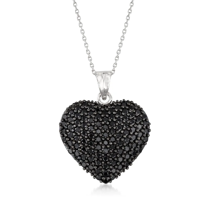 Must-Have Jewelry At Unbelievable Discounts Popular Collection Ross-Simons Black Spinel Heart Pendant Necklace in Sterling Silver Must-Have Jewelry At Unbelievable Discounts Popular Collection Ross-Simons Black Spinel Heart Pendant Necklace in Sterling Silver
