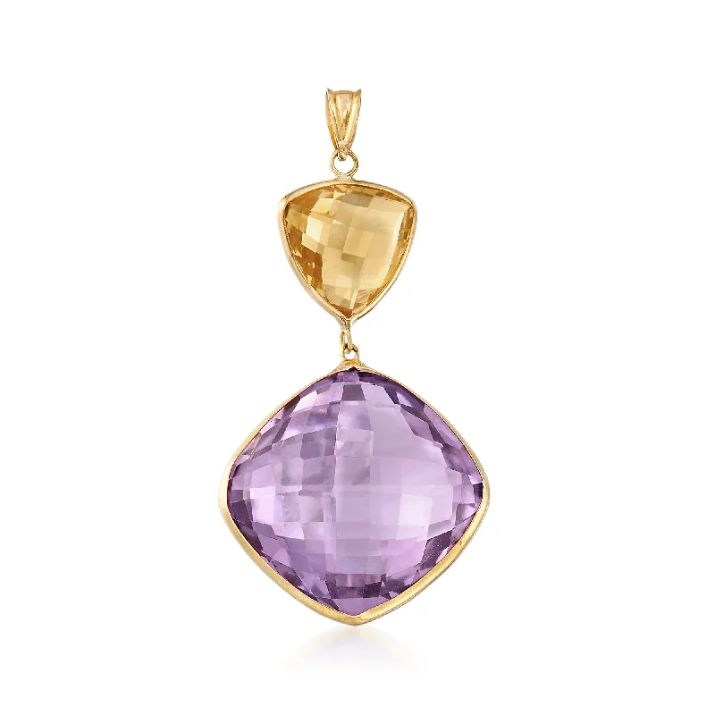 Huge Savings On Timeless Jewelry Collections Spring Offer Ross-Simons Amethyst and Citrine Pendant in 14kt Yellow Gold Huge Savings On Timeless Jewelry Collections Spring Offer Ross-Simons Amethyst and Citrine Pendant in 14kt Yellow Gold