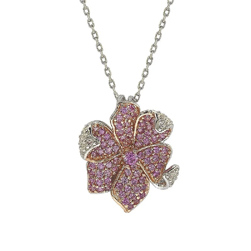 Luxury Meets Affordability – Jewelry Sale Live Now Vintage Style Deals Suzy Levian Pink Sapphire and Diamond Accent in Sterling Silver Petite Flower Pendant Luxury Meets Affordability – Jewelry Sale Live Now Vintage Style Deals Suzy Levian Pink Sapphire and Diamond Accent in Sterling Silver Petite Flower Pendant