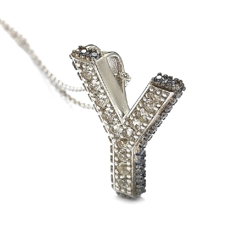 Classic And Modern Jewelry Styles On Sale Trendy Styles Suzy Levian Sterling Silver Sapphire & Diamond Accent Letter Pendant