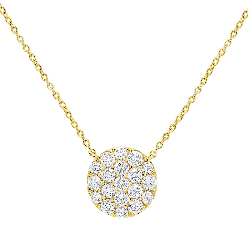 Breathtaking Jewelry At Limited-Time Savings Everyday Elegance Sale 14 kt yellow gold diamond pendant with pave circle design adorned with 0.43 cts tw diamonds Breathtaking Jewelry At Limited-Time Savings Everyday Elegance Sale 14 kt yellow gold diamond pendant with pave circle design adorned with 0.43 cts tw diamonds
