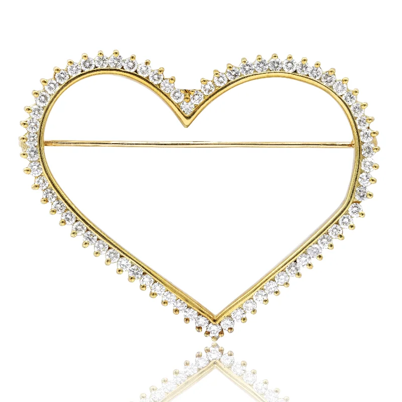 Elevate Your Outfit With Discounted Statement Jewelry Easy Elegance Sales 14K YELLOW GOLD HEART SHAPE BROOCH FEATURES 3.00CTS OF DIAMONDS G-H/VS Elevate Your Outfit With Discounted Statement Jewelry Easy Elegance Sales 14K YELLOW GOLD HEART SHAPE BROOCH FEATURES 3.00CTS OF DIAMONDS G-H/VS