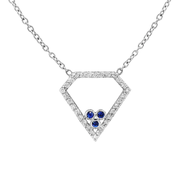 Jewelry Clearance Event – Stock Up Before It's Over Casual Yet Chic Sales 18kt white gold diamond and sapphire diamond shaped pendant featuring 0.60 cts tw Jewelry Clearance Event – Stock Up Before It's Over Casual Yet Chic Sales 18kt white gold diamond and sapphire diamond shaped pendant featuring 0.60 cts tw
