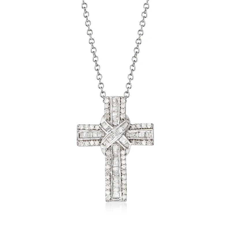 Elegant Jewelry Pieces At Unbelievable Prices End-Of-Season Clearance Ross-Simons Diamond Cross Pendant Necklace in Sterling Silver Elegant Jewelry Pieces At Unbelievable Prices End-Of-Season Clearance Ross-Simons Diamond Cross Pendant Necklace in Sterling Silver