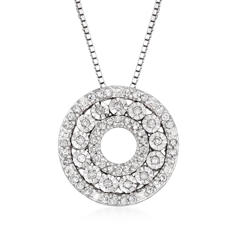 Grab Exquisite Jewelry At The Lowest Prices Romantic Fashion Discounts Ross-Simons Diamond Open-Circle Pendant Necklace in Sterling Silver Grab Exquisite Jewelry At The Lowest Prices Romantic Fashion Discounts Ross-Simons Diamond Open-Circle Pendant Necklace in Sterling Silver