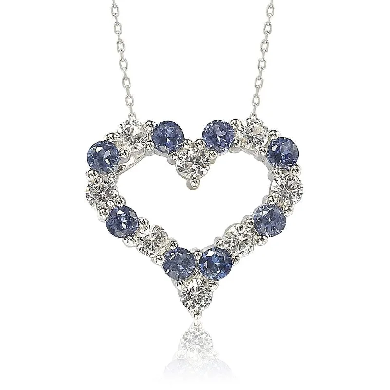 Elegant Jewelry, Exclusive Prices – Shop Now Winter Warehouse Sale Suzy Levian Sterling Silver Sapphire & Diamond Accent Alternating Heart Eternity Pendant Elegant Jewelry, Exclusive Prices – Shop Now Winter Warehouse Sale Suzy Levian Sterling Silver Sapphire & Diamond Accent Alternating Heart Eternity Pendant