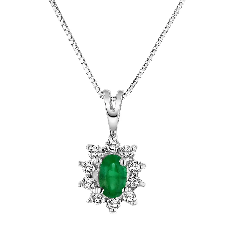 Customized Silver Jewelry For Unique Style Fashionista Sale 0.35cttw Diamond and Emerald Pendant 14k Gold Customized Silver Jewelry For Unique Style Fashionista Sale 0.35cttw Diamond and Emerald Pendant 14k Gold