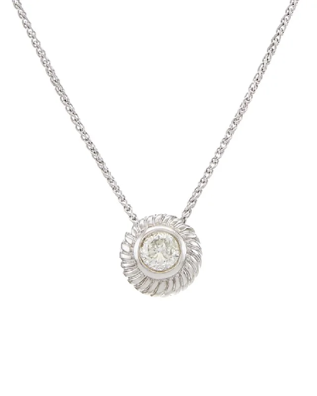 Dainty And Elegant Jewelry Now At Reduced Prices Fashionista Sale 14 kt white gold diamond pendant with waved design surrounding center 0.70 cts tw round diamond Dainty And Elegant Jewelry Now At Reduced Prices Fashionista Sale 14 kt white gold diamond pendant with waved design surrounding center 0.70 cts tw round diamond